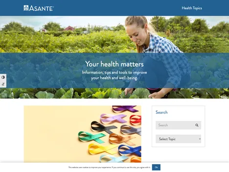 Asante Health website screenshot