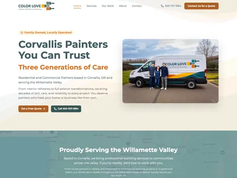 Color Love Painting website screenshot