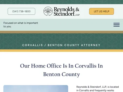 Reynolds & Steindorf location page screenshot — Corvallis, Benton County