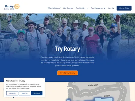 Rotary District 5110 website screenshot