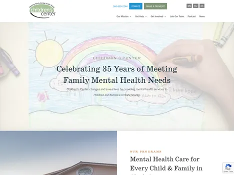 The Children's Center website screenshot