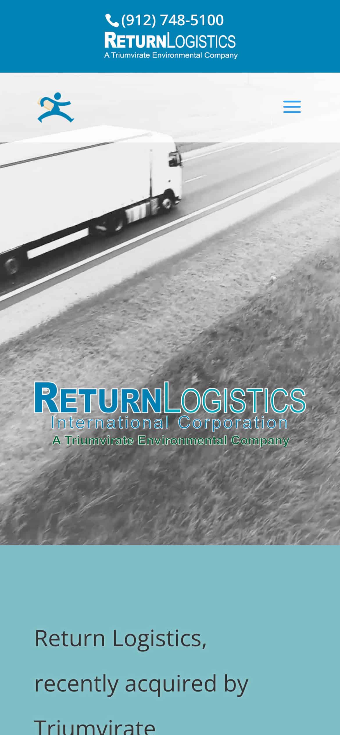 Return Logistics International mobile homepage