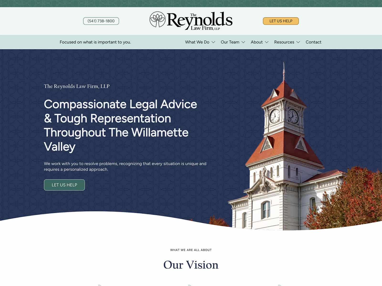 The Reynolds Law Firm desktop homepage